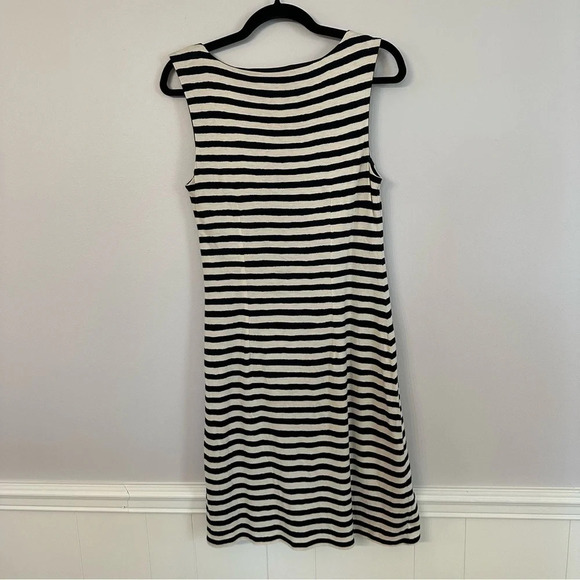 Ann Taylor Loft Women’s Sleeveless Black & Off White Stripe Dress Size M GUC - Picture 8 of 8